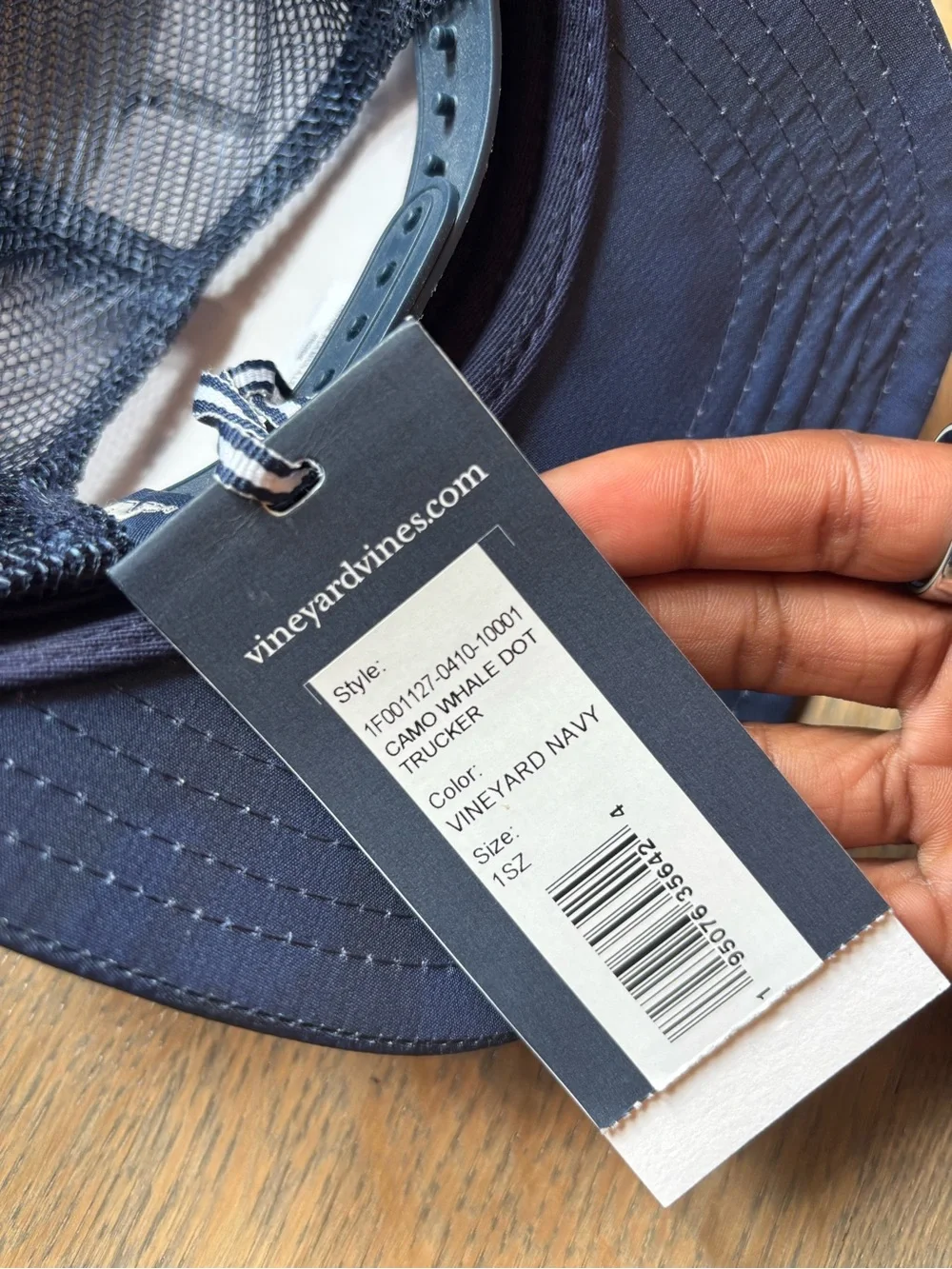 Vineyard Vines Navy Cap with White Whale Patch